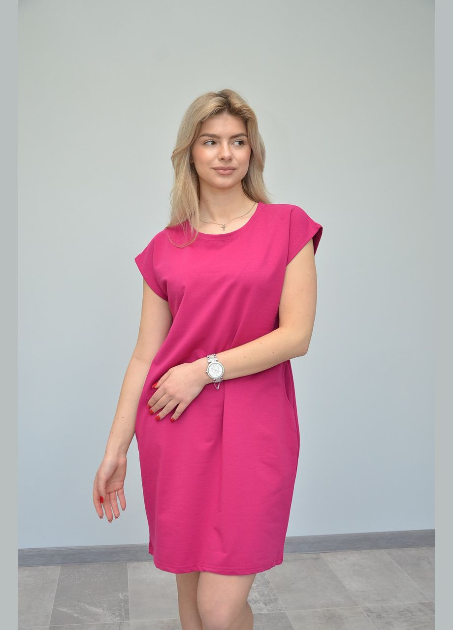 Розовое летнее женское платье, короткий рукав, разные цвета (s,, l, xl), m No Brand однотонное