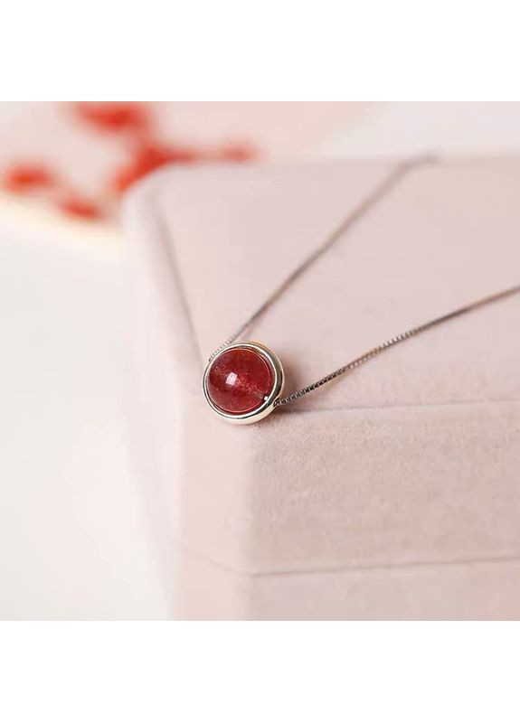 Стильний жіночий кулон, круглий камінчик в оправі, з ланцюжком "Mia" China (366874445)