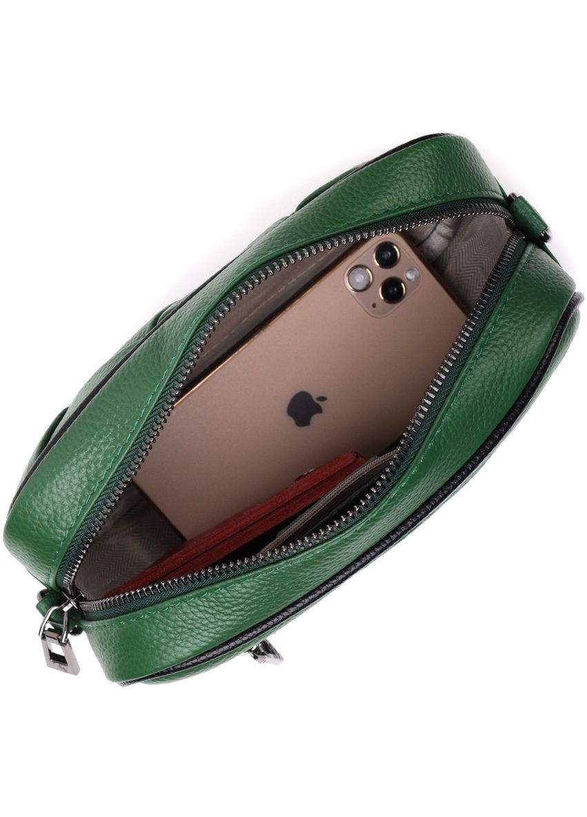 Сумка кроссбоди с широким ремнем через плечо женская с плетениями для стильных женщин зеленая 22410 Vintage (329198795)