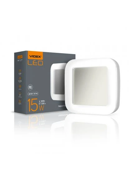 Світильник точковий накладний світлодіодний LED квадратний ART IP65 15W 5000K білий Videx (386885691)