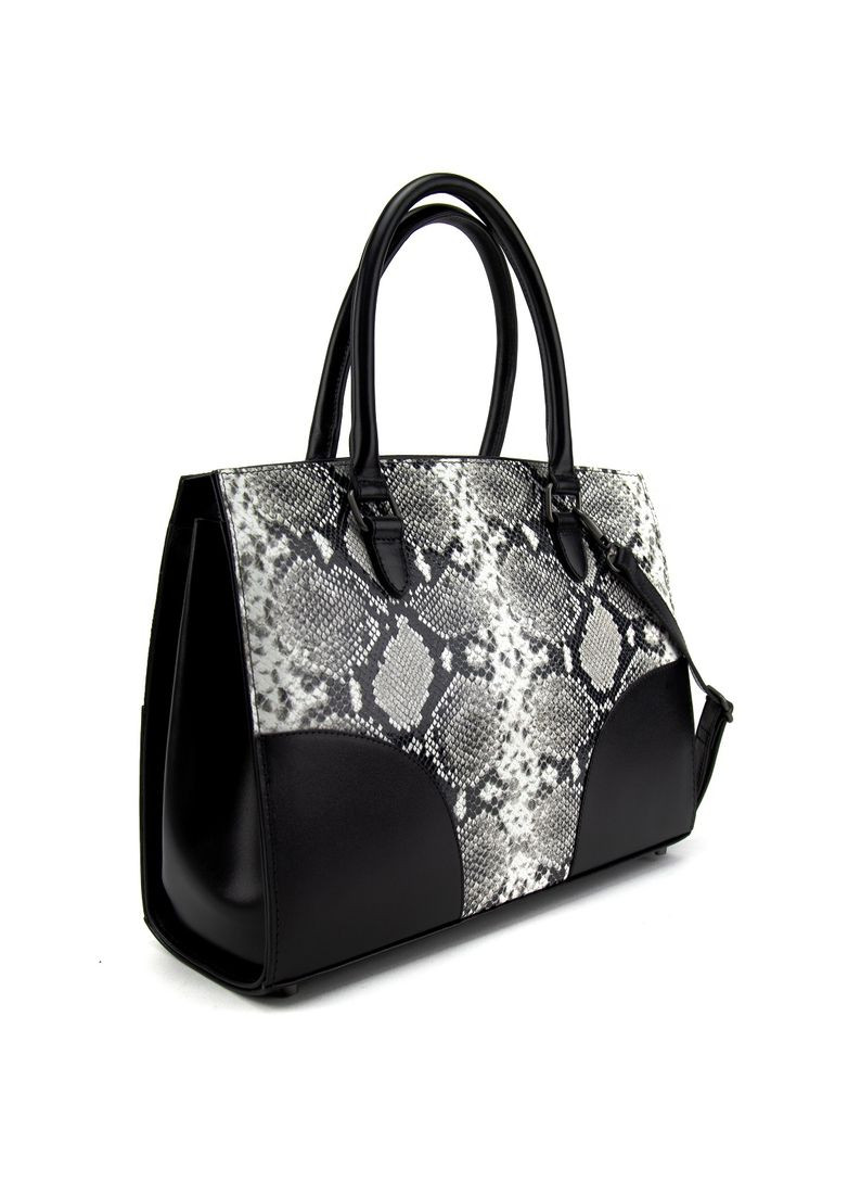 Женская вместительная каркасная классическая сумка рептилия на плечо из натуральной кожи. RoyalBag CH-8899A-CR (355485124)