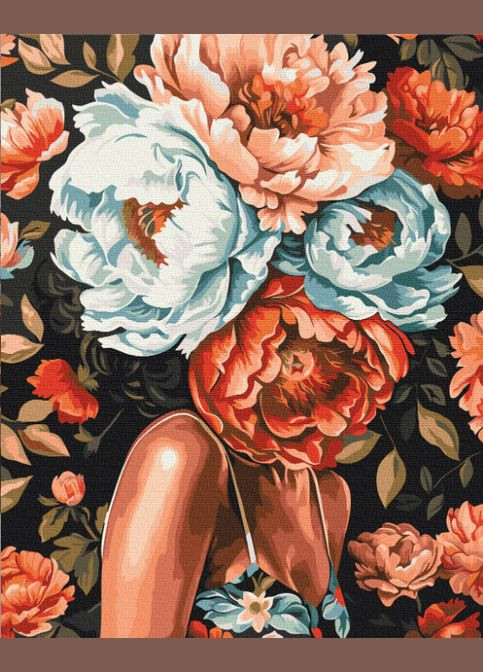 Цветы девушки Цветущие мысли 40х50 набор для росписи на холсте BS54011 Brushme (308988276)