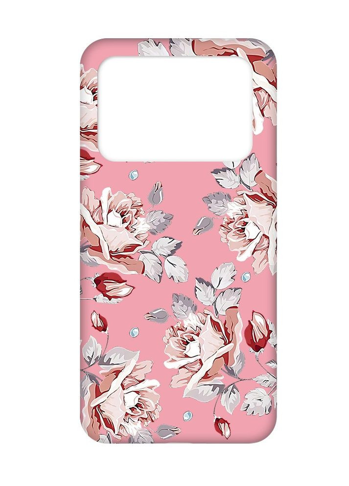 Матовий рожевий чохол на Xiaomi Poco X4 Pro 5G:: Фон Троянди (принт 273) Creative (360706942)