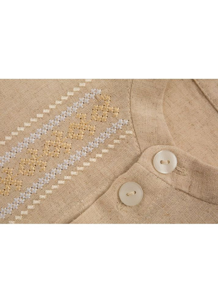 Бежева вишиванка з льону для хлопчиків Trendy Tot льон (370972662)