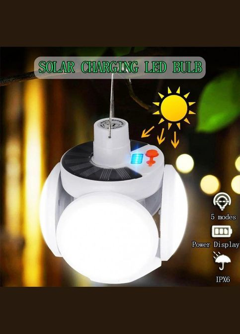 Подвесная лампа для кемпинга и отдыха на аккумуляторе с солнечной панелью YJ 2029 USB No Brand (323486680)