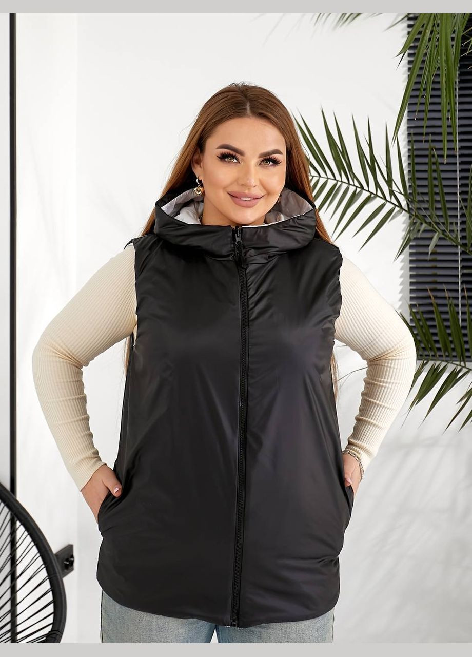 Стильна двостороння жилетка з капюшоном No Brand (332670967)