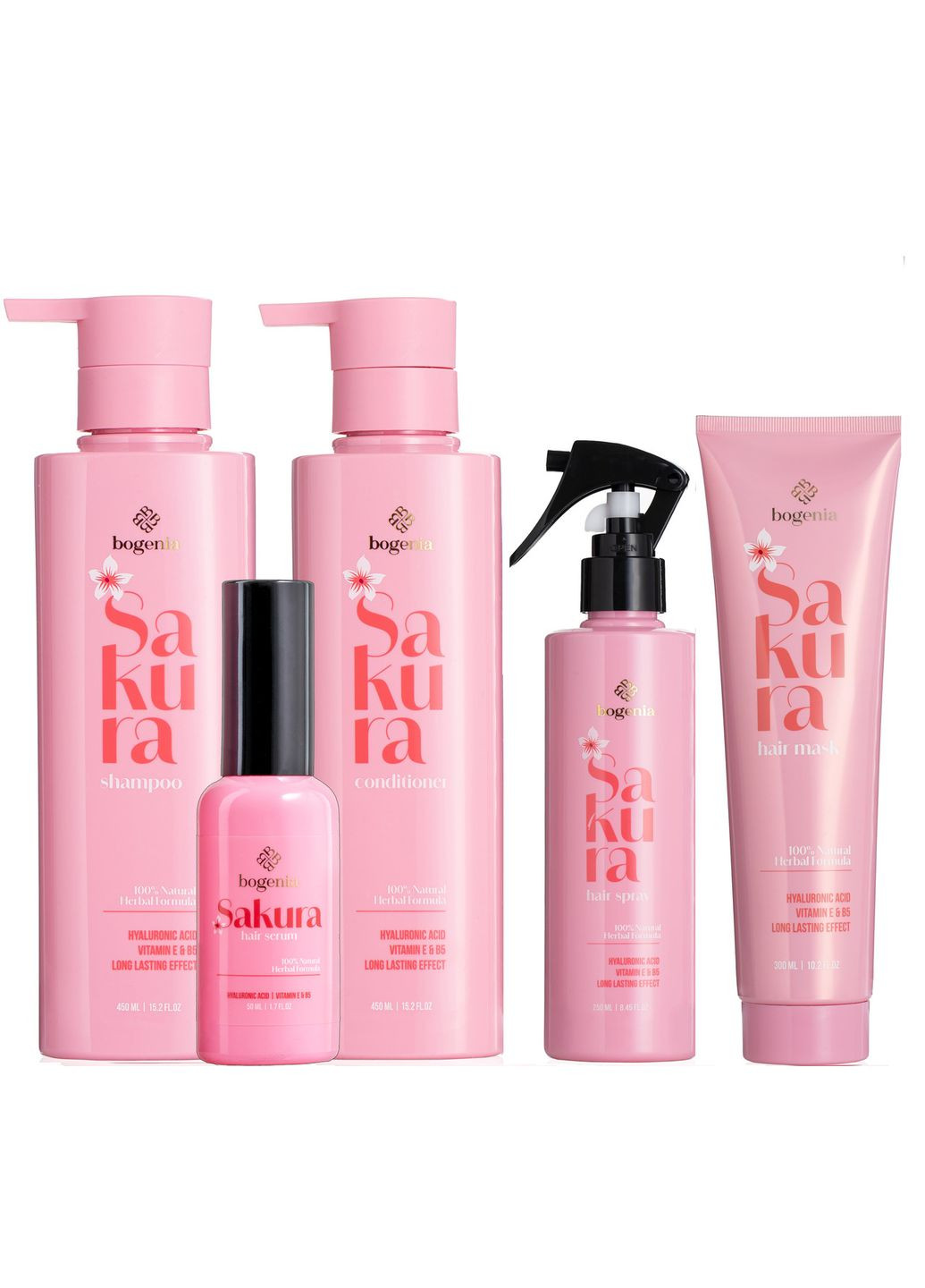 Набір для догляду за волоссям (Шампунь Кондиціонер Маска Термозахист Сироватка) Bogenia (369929631)