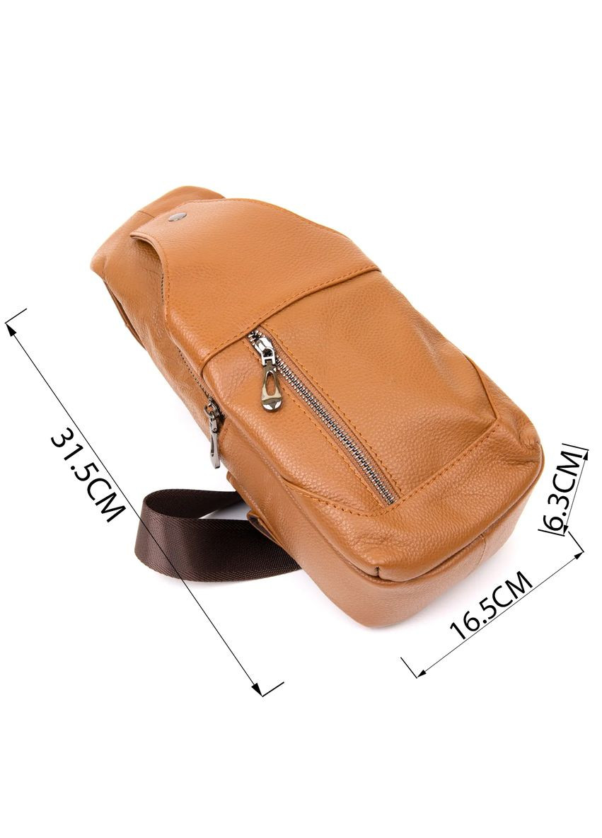 Кроссбоди из натуральной кожи с карманами для документов рыжая (sku_20404) No Brand (328922127)