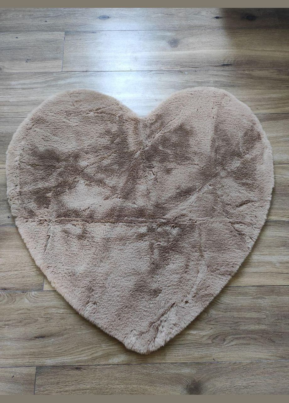 Килим з довгим ворсом 90х90 Какао (П4К-serdce2-005-2) No Brand (323160935)