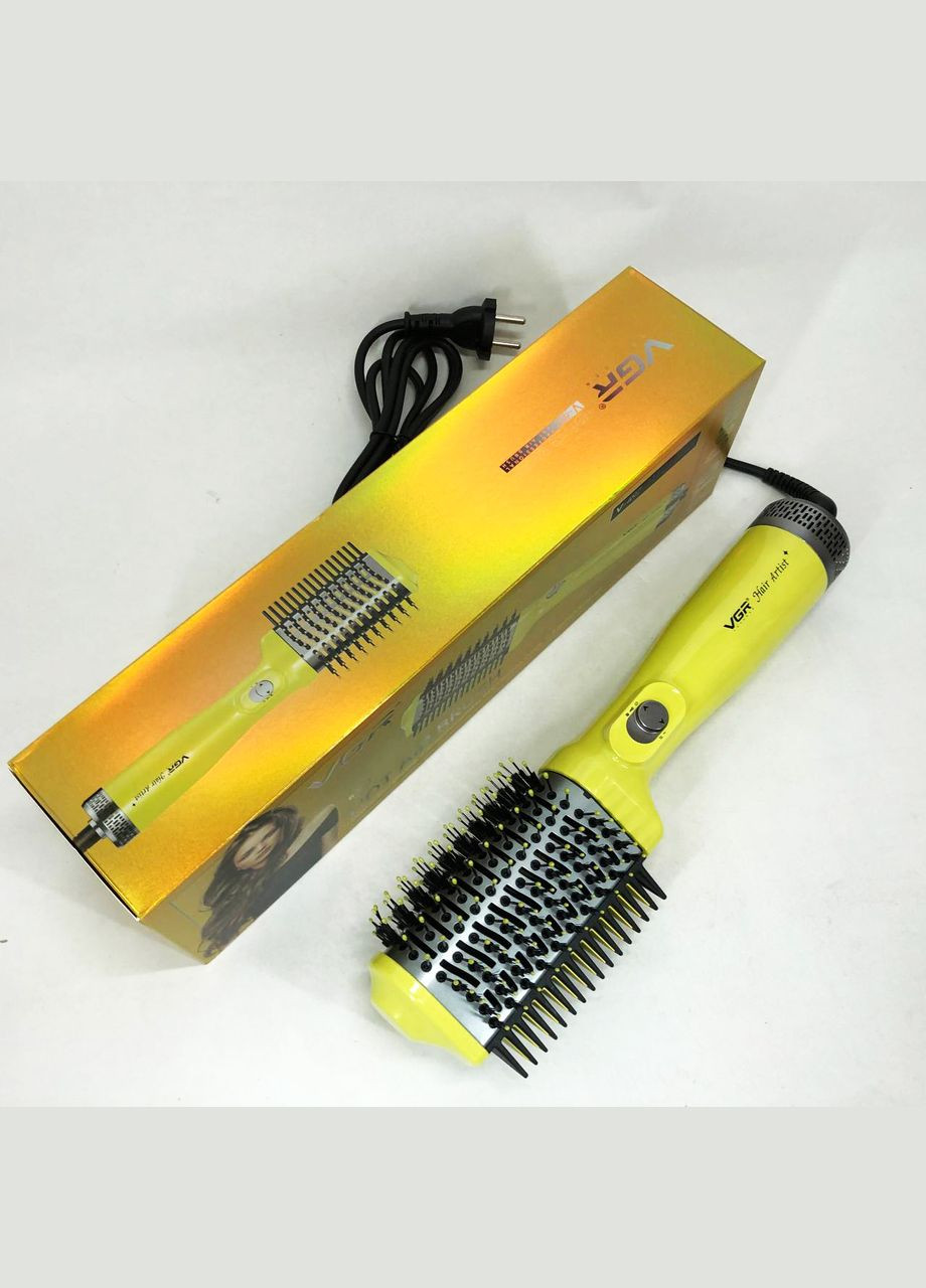 Фен стайлер для укладки и завивки волос V-497. Цвет: желтый VGR (364666023)