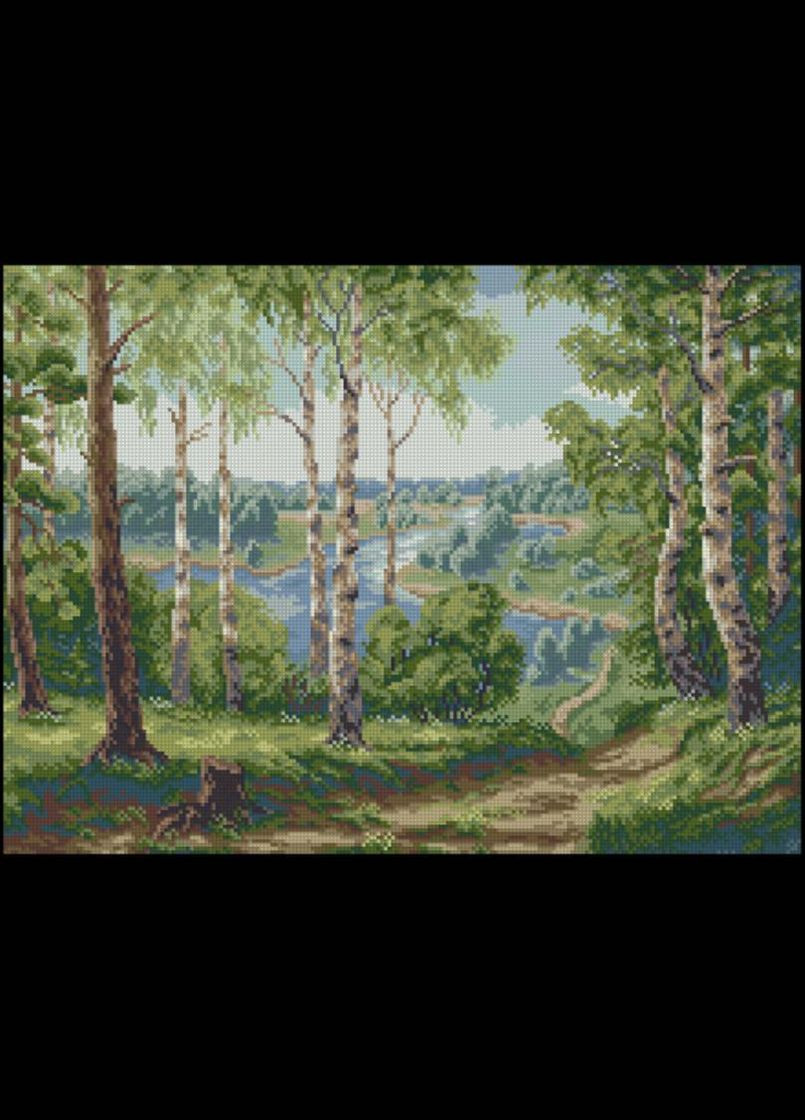 Набор для вышивки крестиком. Размер: 33*25 см. Горная река Лоскуток (315354084)