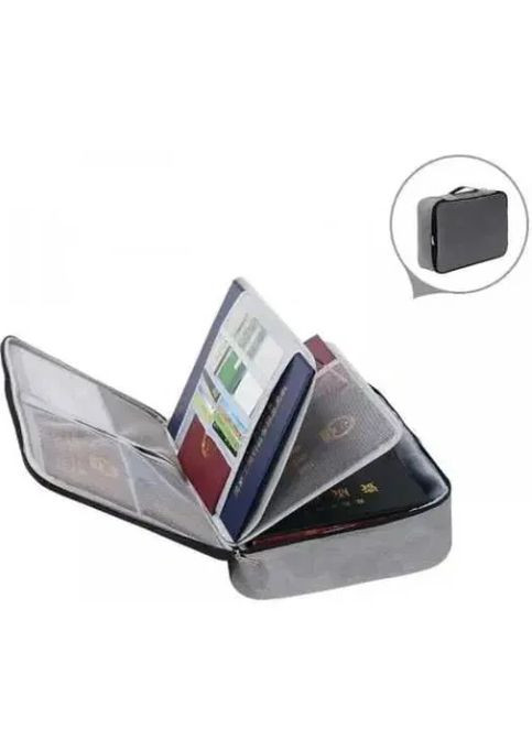 Дорожня сумка-кейс для документів і гаджетів із кодовим замком 36x26x10,5 см з оксфорду водостійкий Сірий No Brand (361669554)