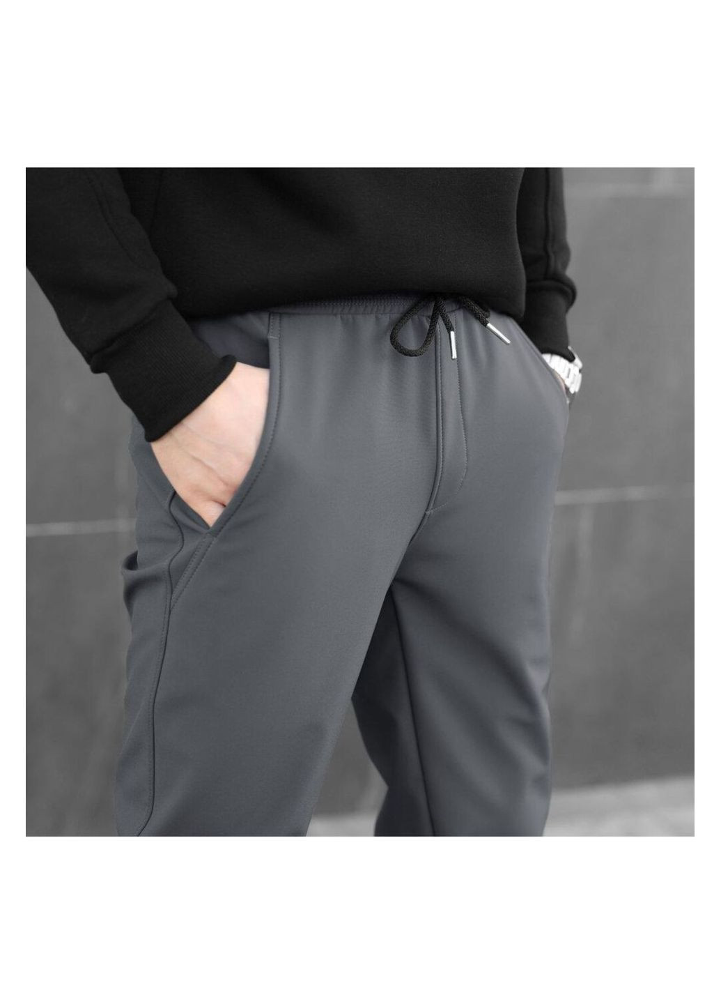 Серые повседневный демисезонные брюки No Brand