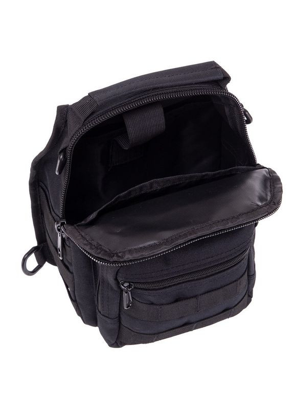 Сумка-слінг тактична з однією лямкою TY-098 (нейлон, оксфорд 900D, р-р 25х23х10см, 6л, чорний) SILVER KNIGHT (361436380)