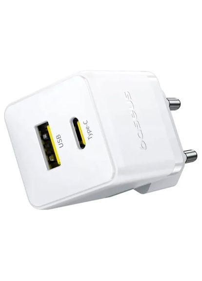 Зарядное устройство для (P10111608213-00) Baseus Palm Fast Charger C+U 20W moon white (370020171)
