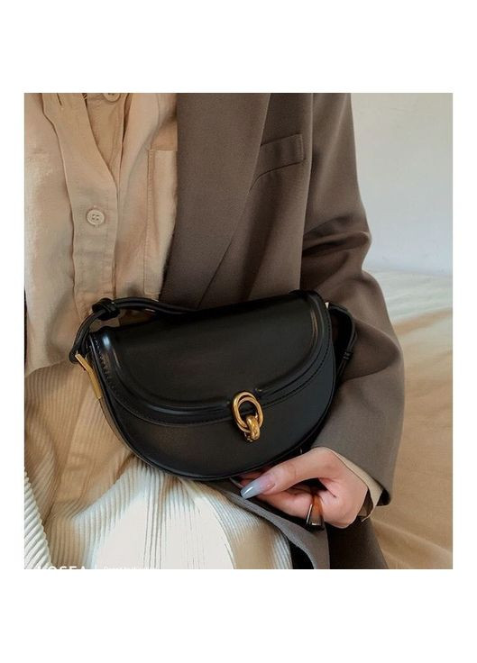 Черная сумка-седло ретро дизайн с застежкой No Brand (327880129)