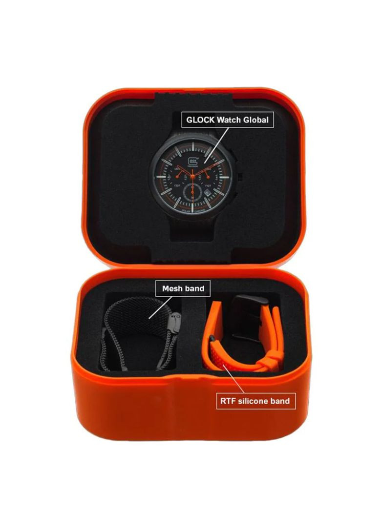 Австрийские Мужские Часы Global Watch Оранжевый 110724 с Солнечной Батареей и Хронографом Glock (335052829)
