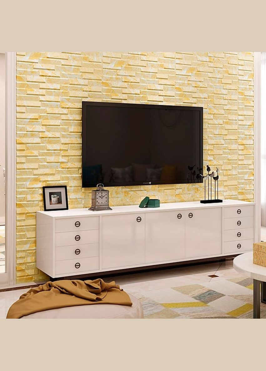 3D панель самоклеящаяся кладка желтобелая 700х770х7мм (039) SW-00000563 Sticker Wall (315137547)