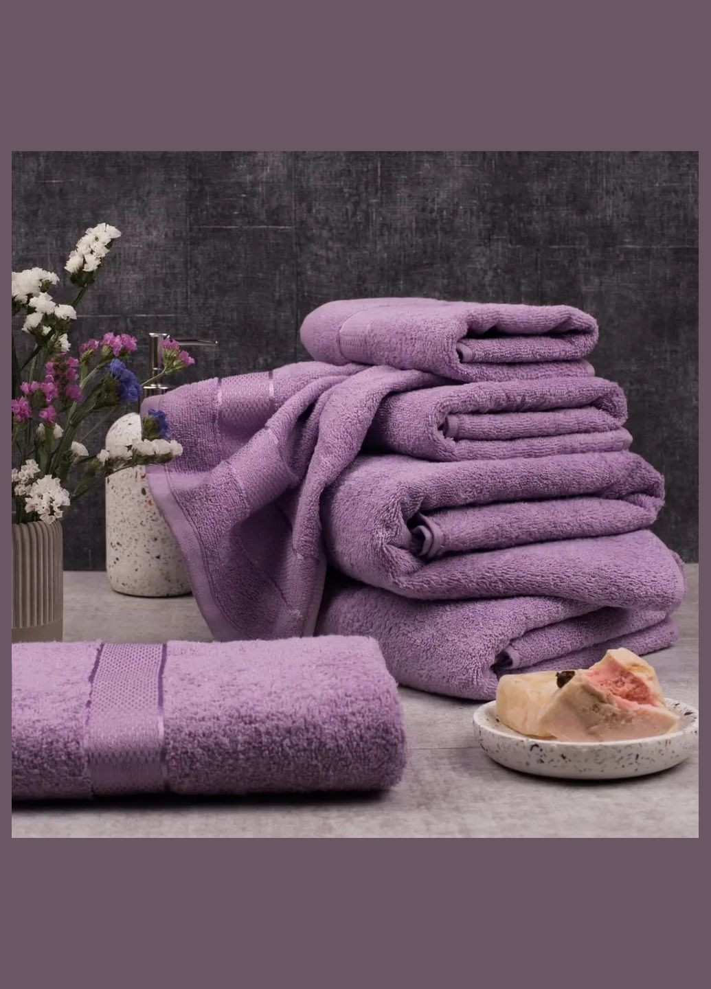 Aisha Home Textile полотенце махровое aisha - темно-сиреневый 70*140 (400 г/м²) сиреневый производство -