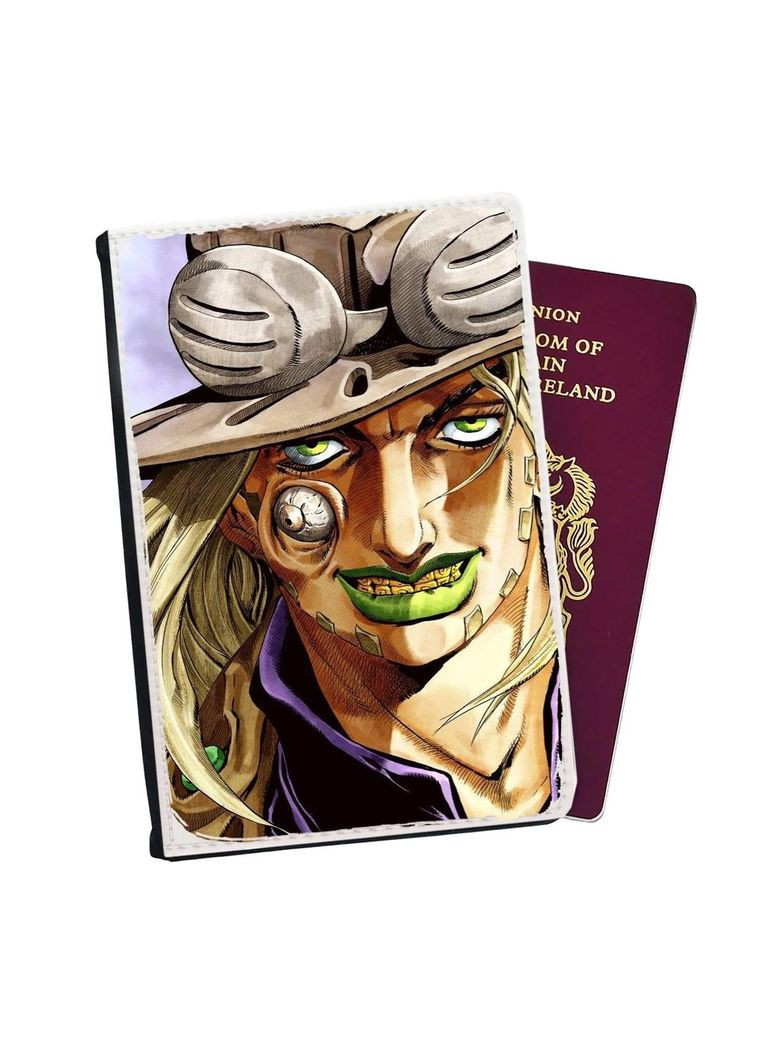 Обкладинка (портмоне) на паспорт, автодокументи з відсіками Аніме Неймовірні пригоди ДжоДжо #010 Чорний No Brand (317553355)