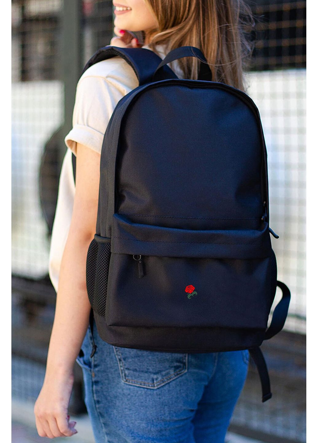 Жіночий Повсякденний Рюкзак Шкільний З Принтом Rose Black Without (372736365)