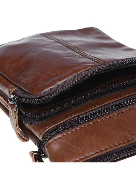 Сумка планшет через плече для документів та для телефону чоловіча з натуральної шкіри маленька Коричневий 37330 Keizer (353690062)