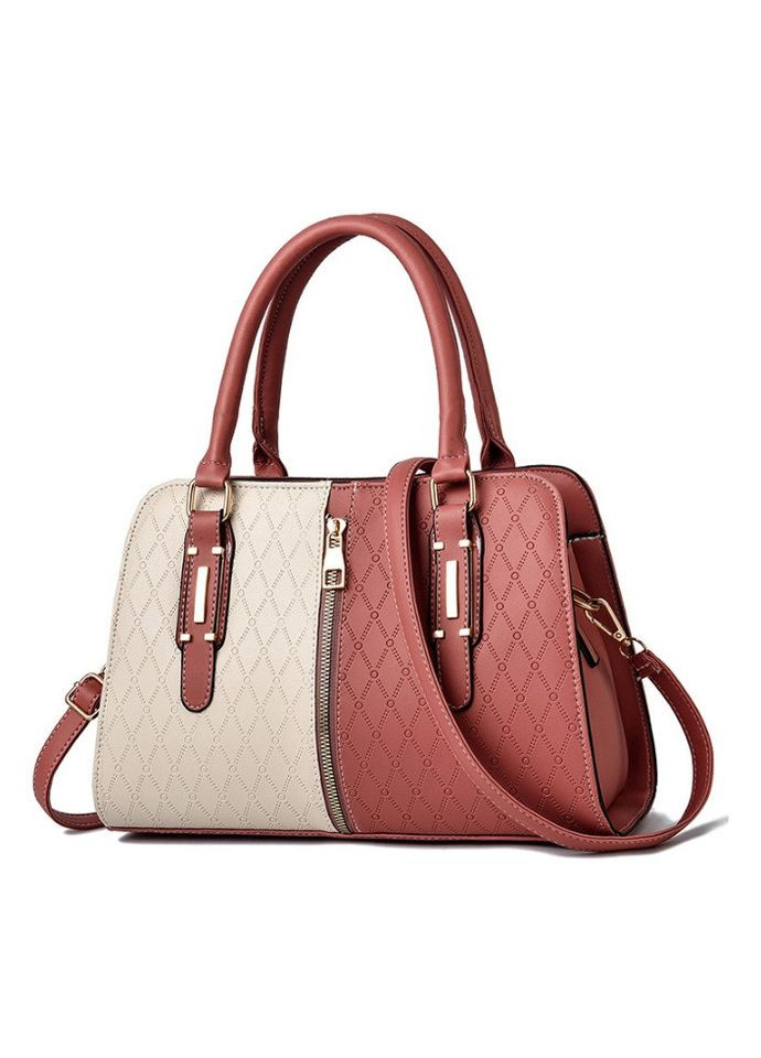 Стильна жіноча сумка на плече екошкіра з геометричним візерунком біло-чорна кольорова (sku_612Р) No Brand (330576242)