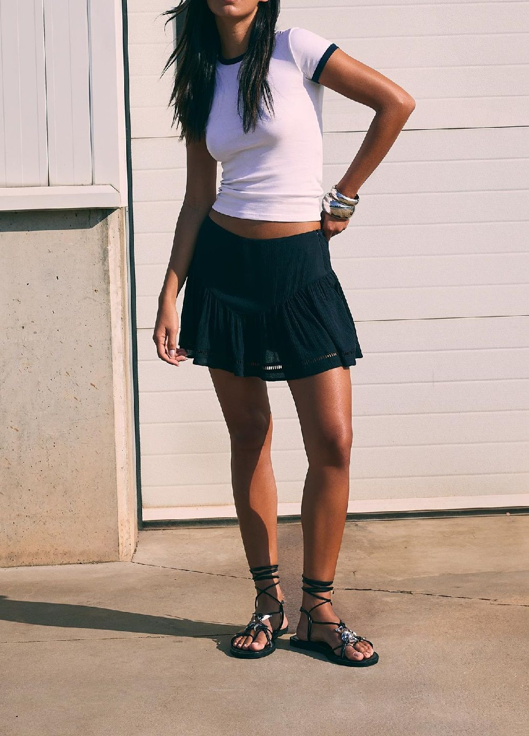 Темно-зеленая повседневная с орнаментом юбка Bershka