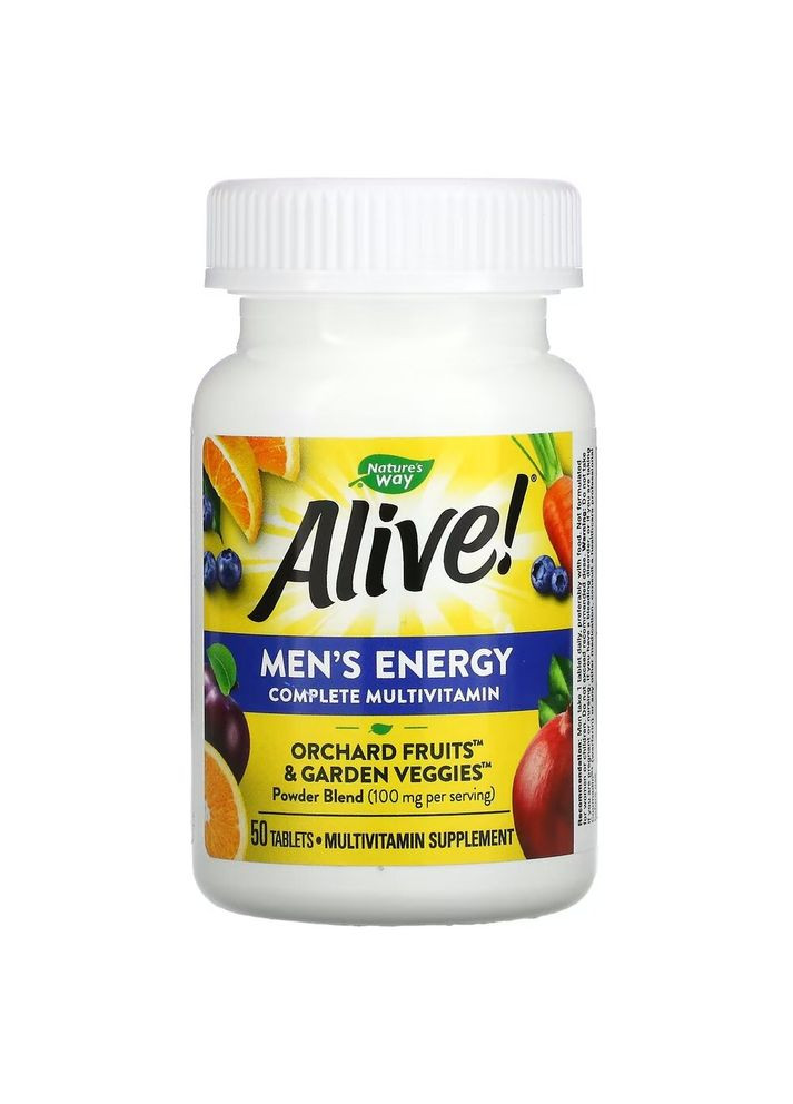 Витамины и минералы Alive! Men's Energy, 50 таблеток Nature's Way (322209710)
