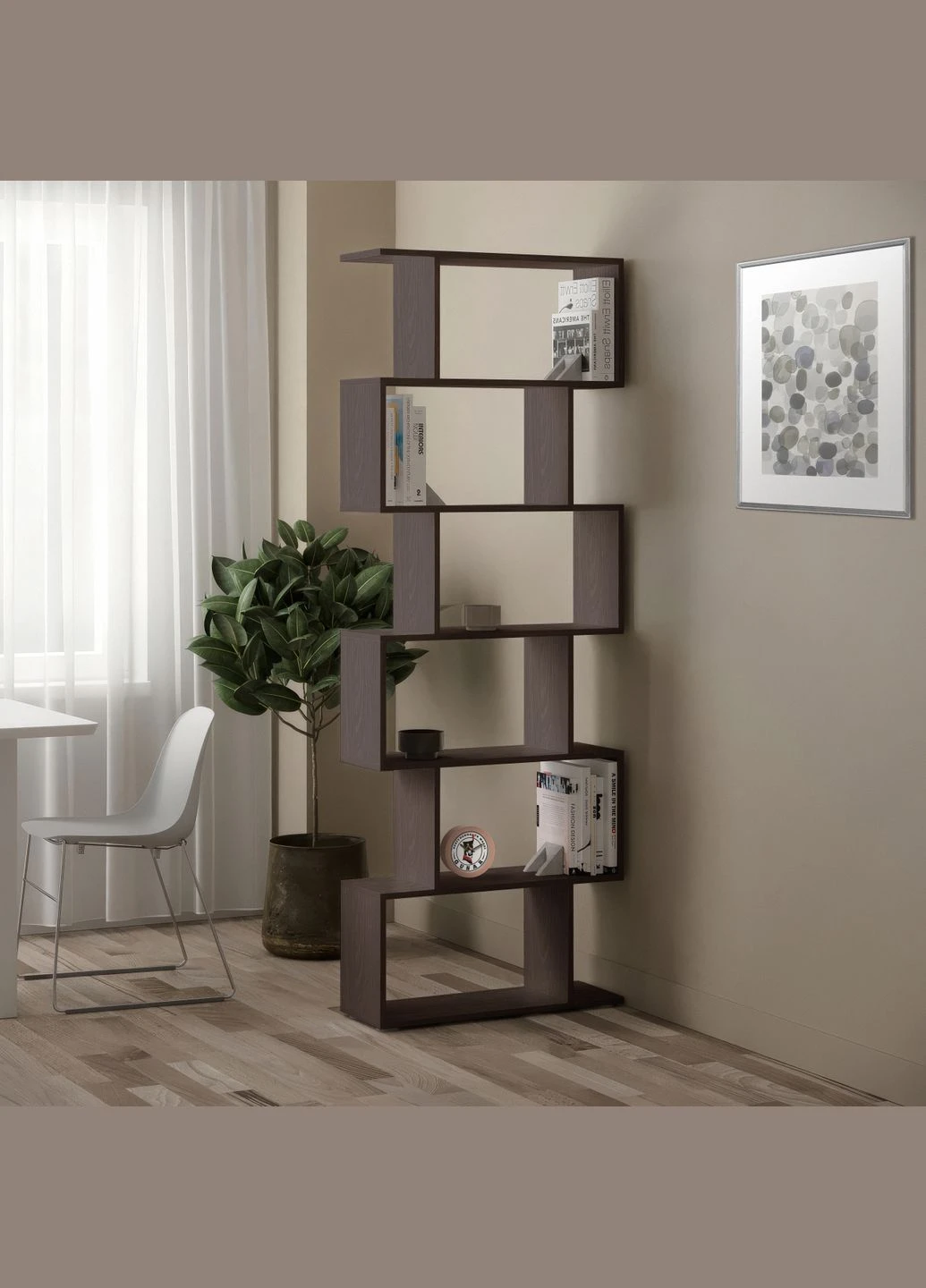 Стелаж для книг та декору на 6 комірок Gusar GT-56 700х238х1920 мм Венге Магія (20313495) No Brand (331321239)