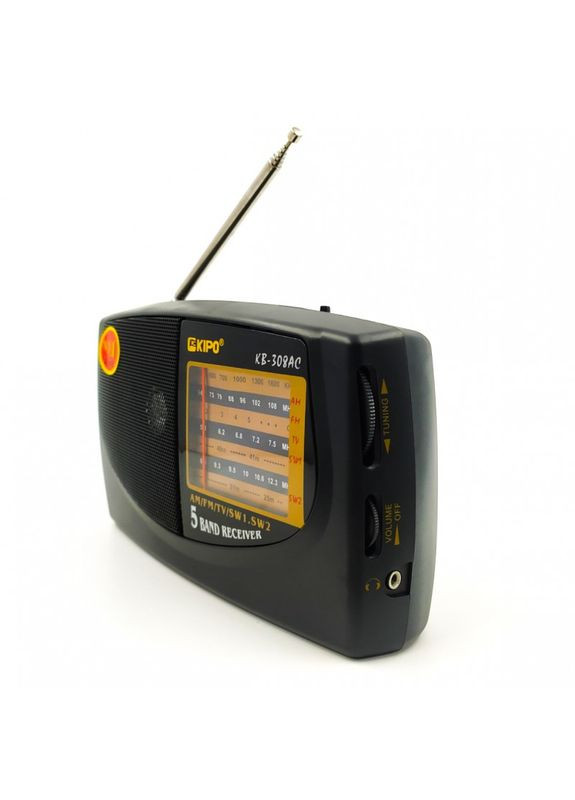 Портативный радиоприемник AC на батарейках 11,7 х 20,5 х 6,8 см черный (1756375740) Kipo KB-308 (335419320)