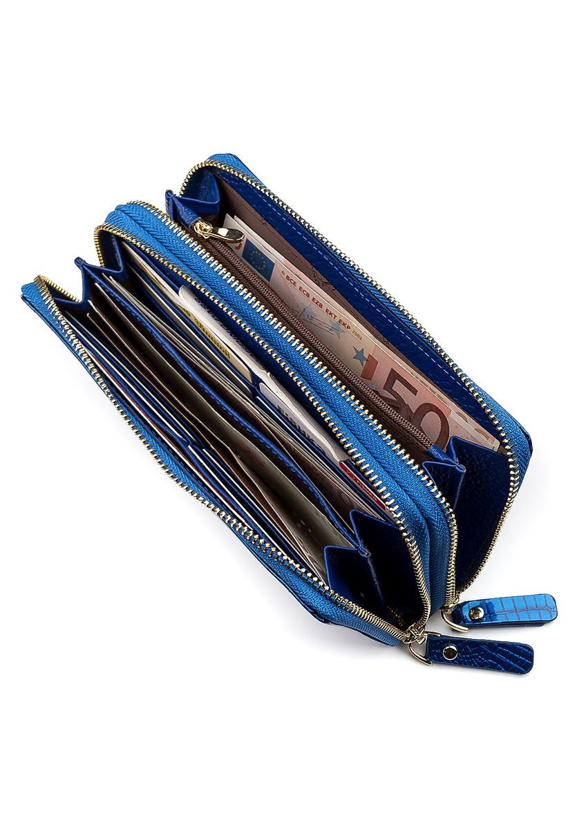 Жіночий гаманець 18447 (S5001A) на блискавці Синій st leather (306881674)