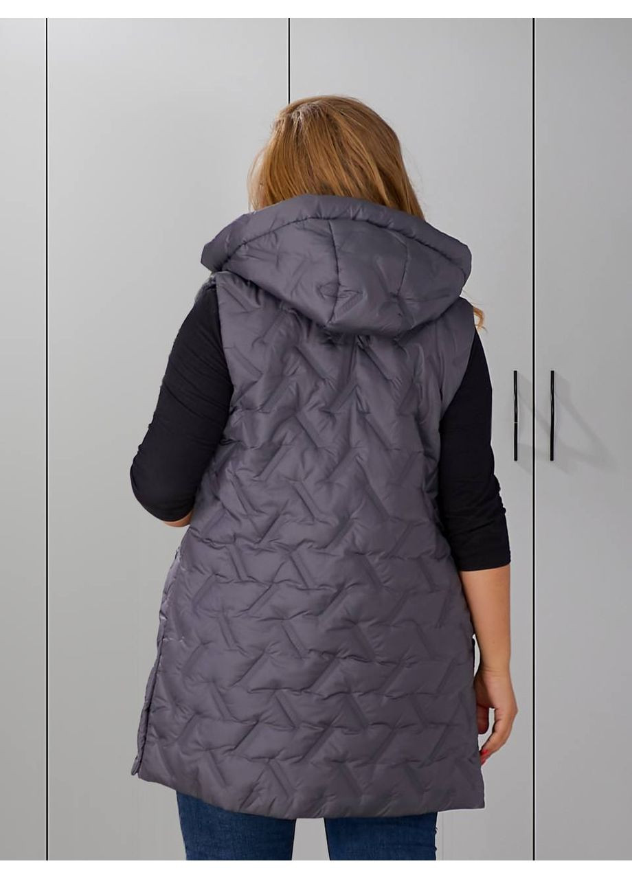 Женская жилетка с капюшоном цвет черный New Trend (304646964)