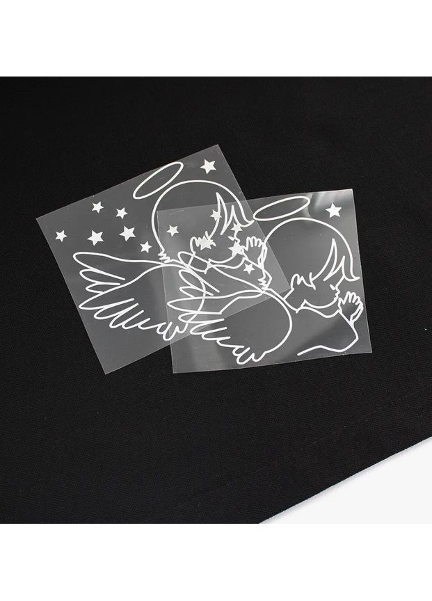 Термоаплікація з плівки "Янгол крила" срібного кольору (7805) No Brand (362347220)