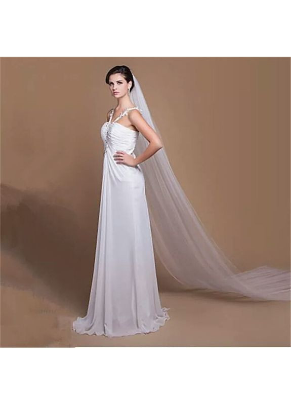 Довга весільна фата на гребні No Brand (369162326)