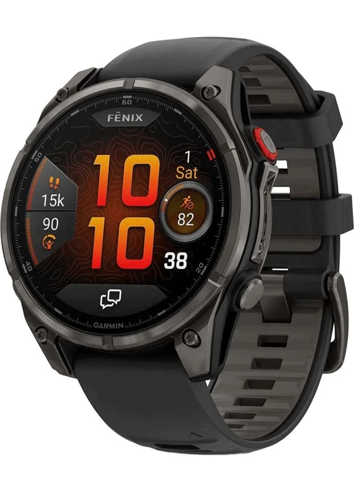 Смарт-годинник 47 mm AMOLED Carbon Gray DLC Titanium with Black/Pebble Gray (010-03198-00/01) Garmin Fenix 8 Pro (365071899)