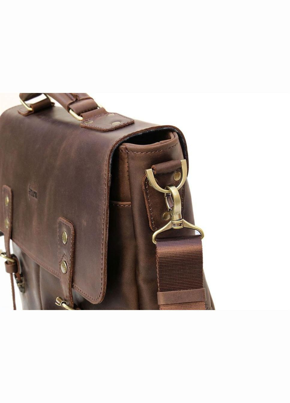 Сумка портфель через плече чоловічий шкіряний для документів А4 Коричневий 35559 TARWA (334674036)