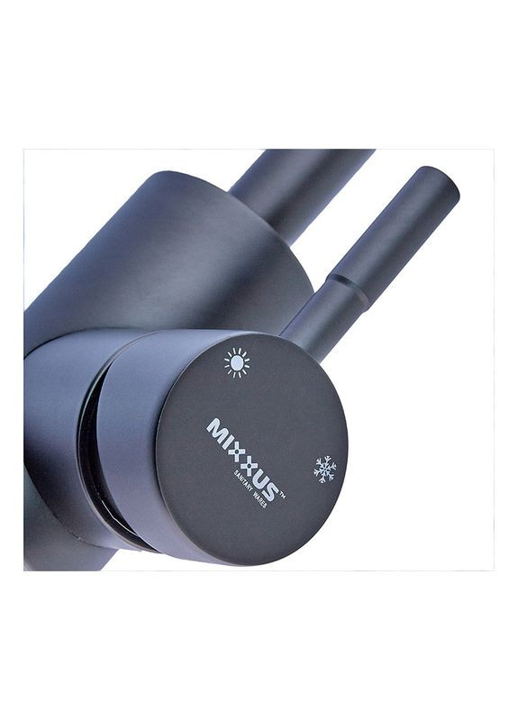 Смеситель для кухни SOK-011 с рефлективным изливом (MI6016), черный матовый, однорычажный, гибкий Mixxus (334003173)