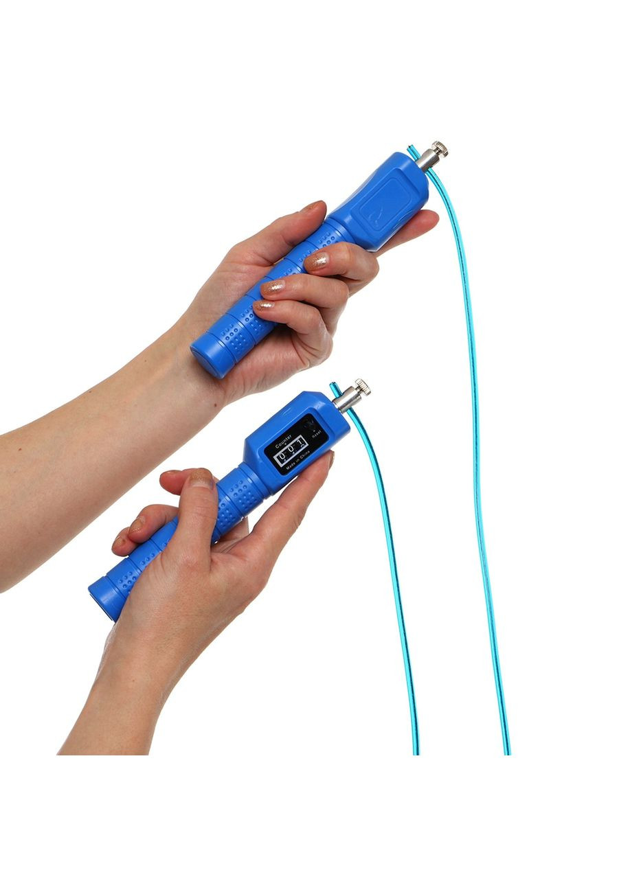 Скакалка зі лічильником і сталевим тросом (l-2,8м, d-4,8мм, Синій) (FI-8637_Синій) SP-Sport (354703502)