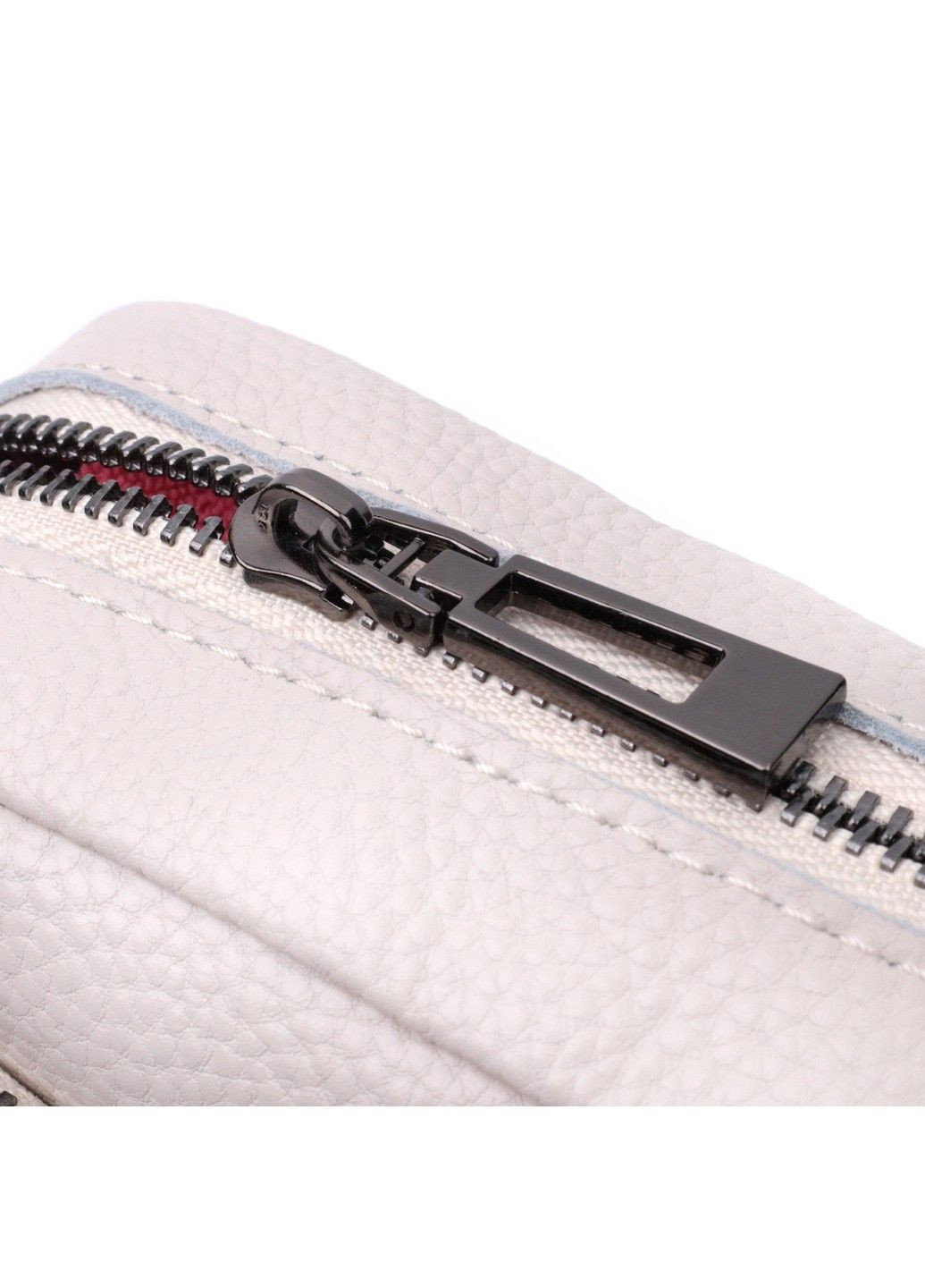 Сумка для женщин прошитая ромбами на лицевой стороне из натуральной кожи 22633 Белая Vintage (297956964)