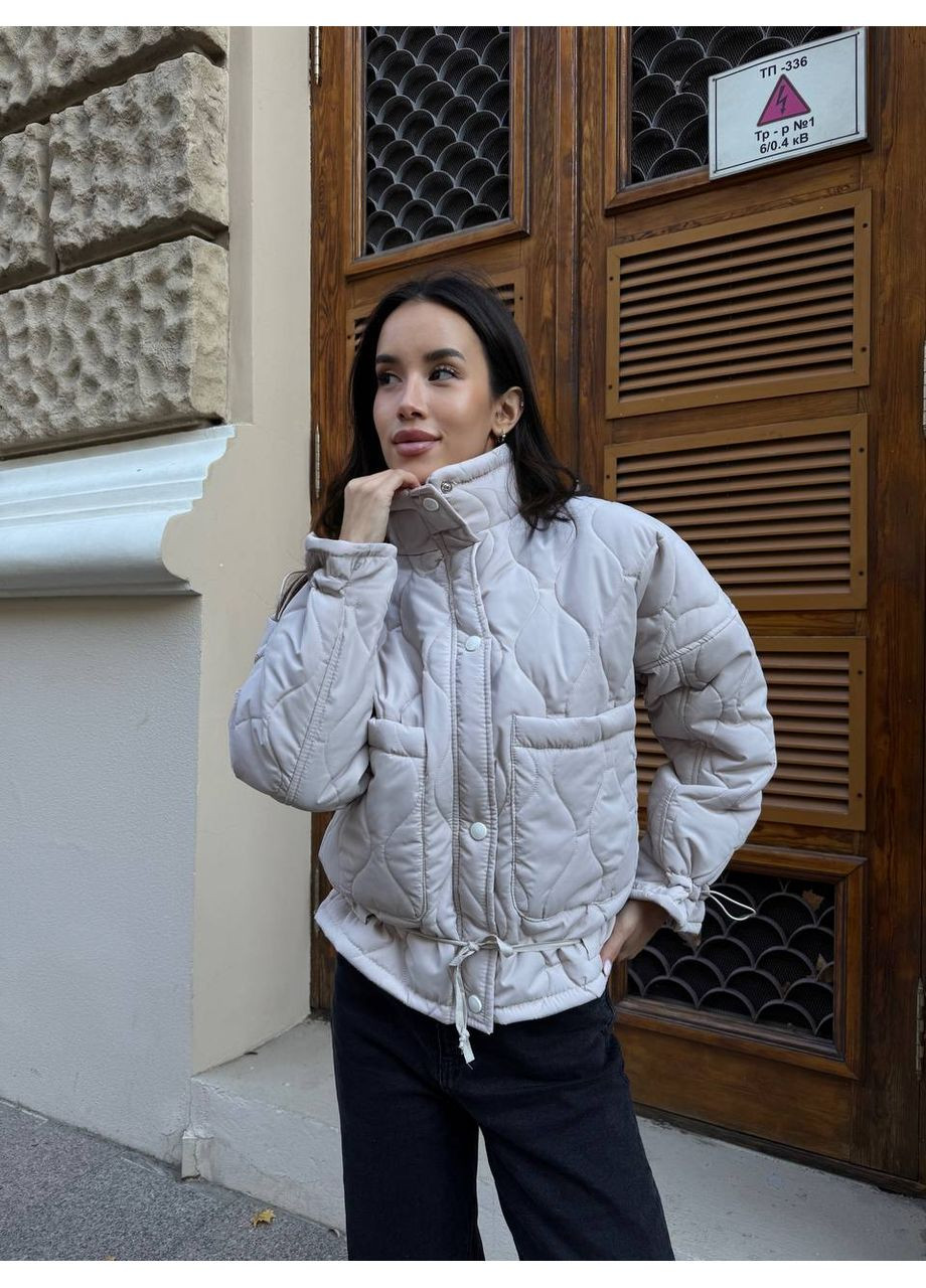 Бежевая женская куртка демисезон Osoblyva