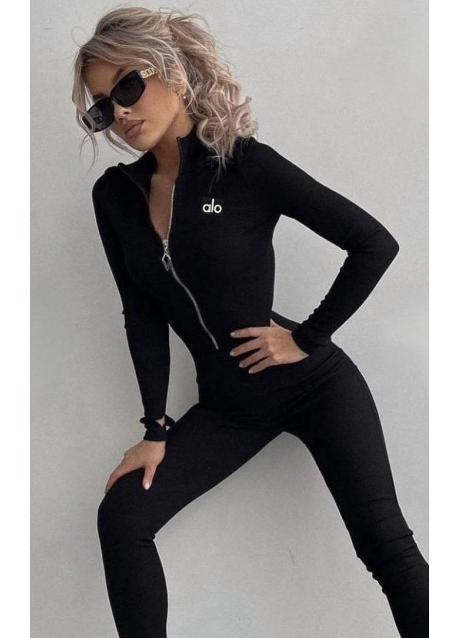 Комбинезон облегающий из микродайвинга — ЗАМЕРЫ В ОПИСАНИИ GD/GL Модний простір комбинезон-брюки однотонный чёрный повседневный