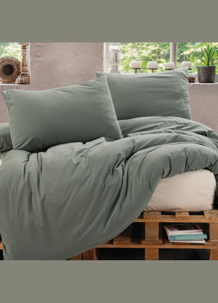 Комплект постільної білизни євро Neat креп сатин Cotton Box Комплект постельного белья евро Neat мятный креп сатин (304367186)