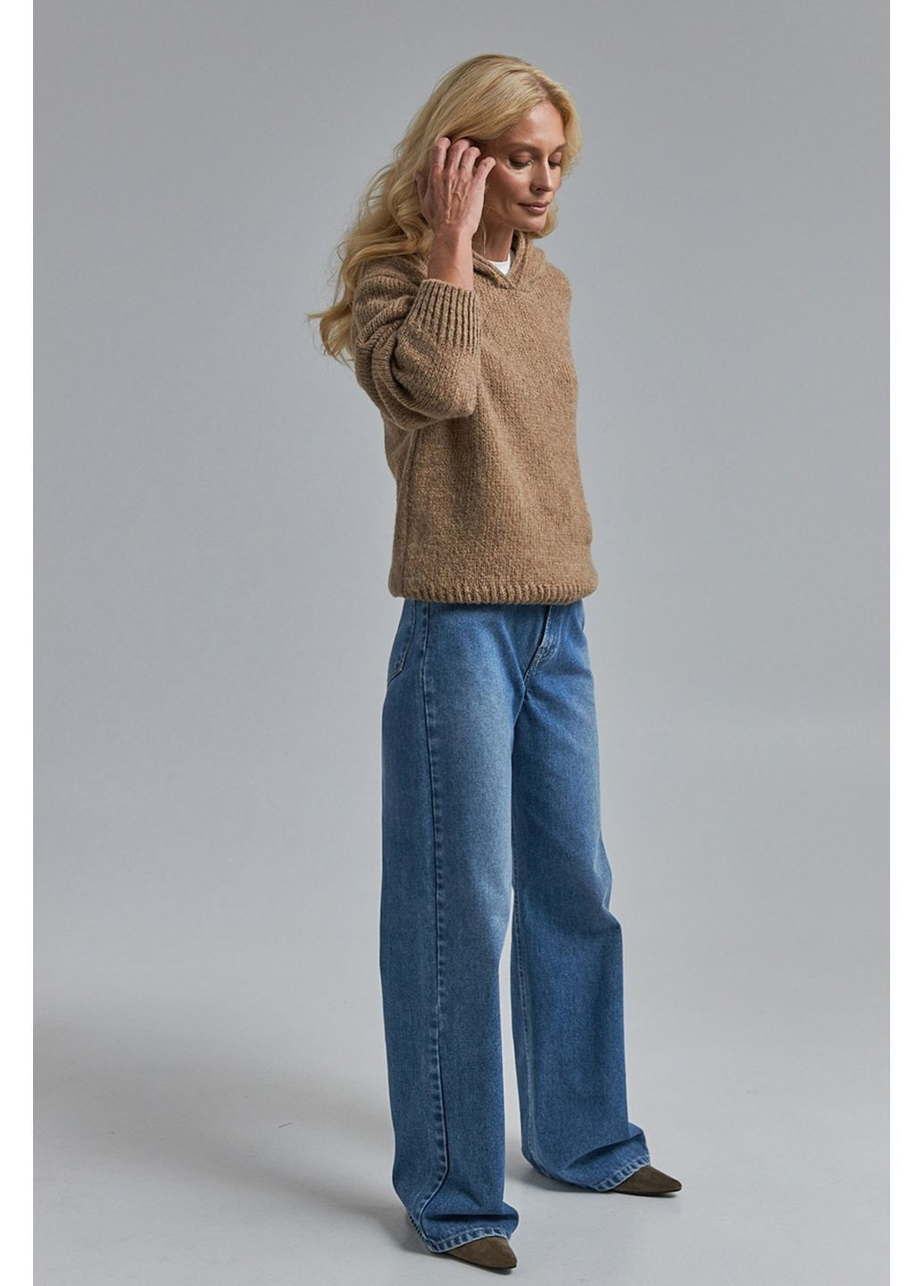 Кавовий светр з капюшоном 2905 Triko Bakh