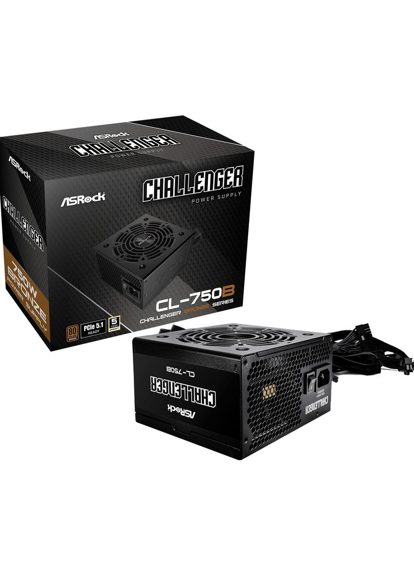 БЖ 750W Challenger CL-750B 120mm, 80+ Bronze, Retail ASRock (360403414)
