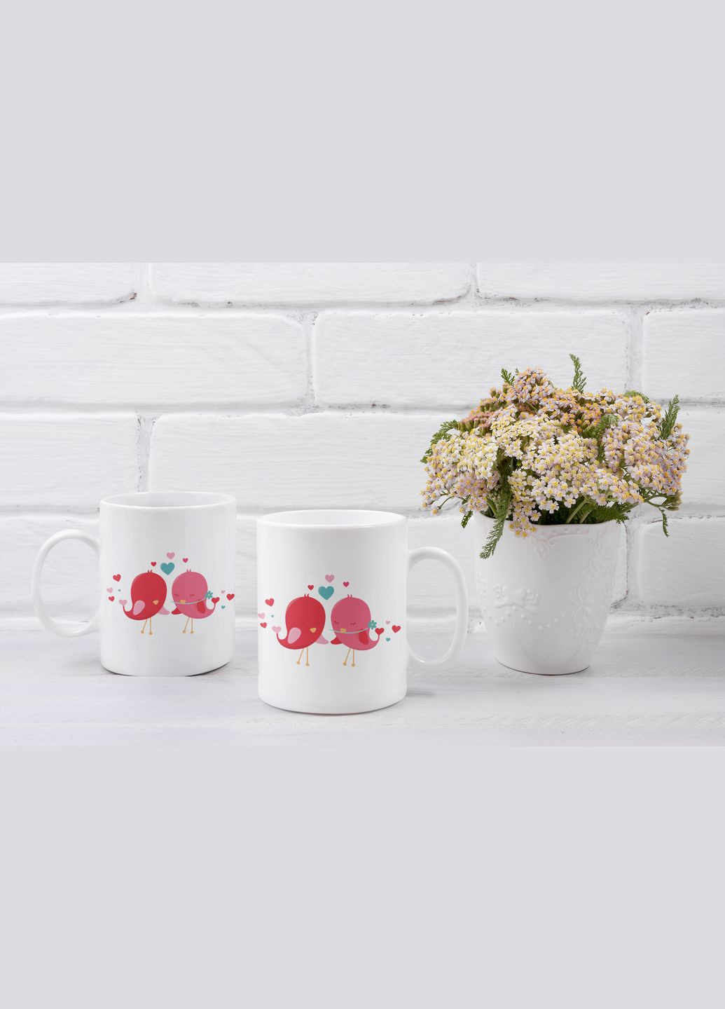 Парні чашки кружки Пташки закохані для Закоханих Біла 330 мл Orca (316259484)