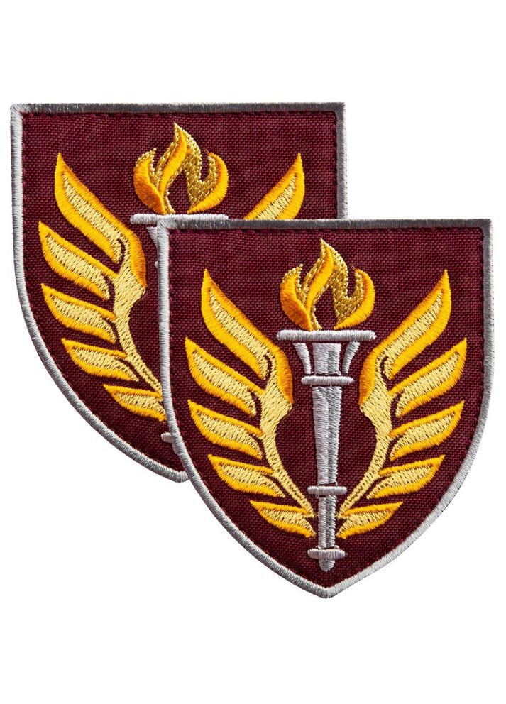 Набір шевронів 2 шт ДШВ навчальний центр 199 7х8,2 см, вишитий патч нашивка шеврон IDEIA (306459398)