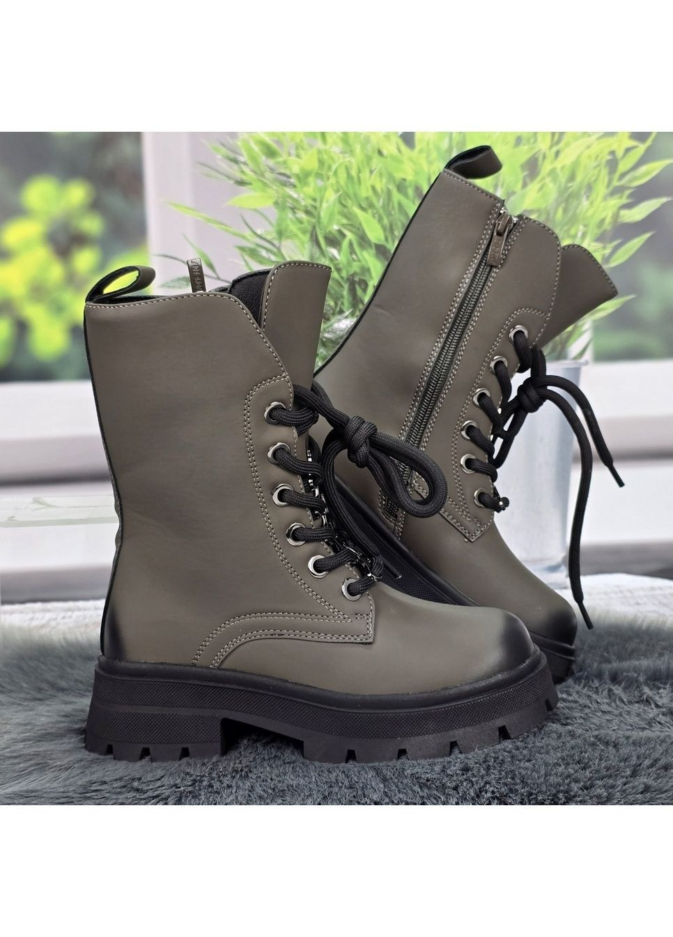 Серые повседневные зимние ботинки детские для девочки зимние Jong Golf