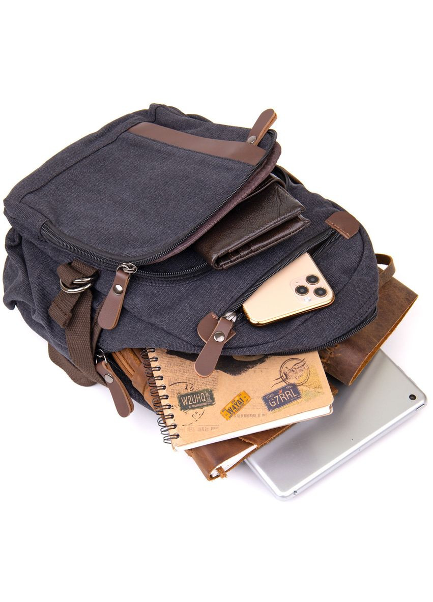 Рюкзак текстильний унісекс 20600 Чорний Vintage (328449862)