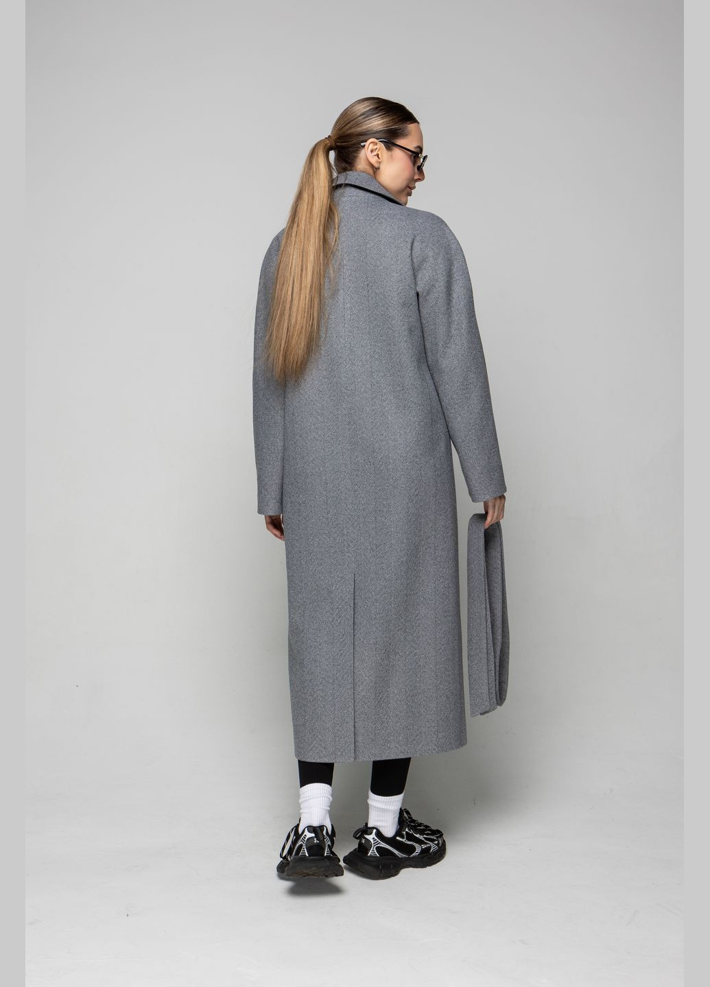 Сіре демісезонне Пальто Марі двобортне CHIUAS